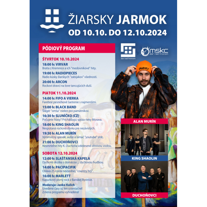 Žiarsky jarmok 10.10. - 12.10. 2024